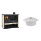 Set Küchenofen / Küchenhexe Prity GT, Leistung 15 kW + Gusseisen Topf Tiefer Solagio, Ivory, Ф20 | Kaminofen - Holzofen mit Backfach | Kaminofen |