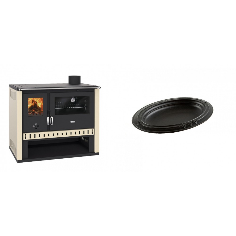Set Küchenofen / Küchenhexe Prity GT, Leistung 15 kW + Gusseiserne auflaufform Solagio oval, 25x33cm