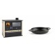 Set Küchenofen / Küchenhexe Wasserführend Prity GT W10 Elfenbein, mit Edelstahl-Backofen, Stahlhobel und Schublade, 13.3 kW + Emaillierte gusseisenpfanne mit zwei Griffen Solagio, Black Onyx, Ф16cm | Kaminofen - Holzofen mit Backfach | Kaminofen |