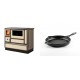 Set Küchenofen Alfa Plam Dominant 90H Light Mocha, 6.5kW + Emaillierte grillpfanne Gusseisen Solagio, Black Onyx, Ф24cm | Kaminofen - Holzofen mit Backfach | Kaminofen |