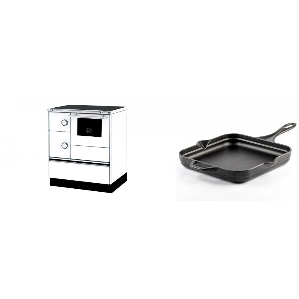 Set Küchenofen Alfa Plam Alfa 70 ET, 12.7kW + Emaillierte Gusseisenpfanne Solagio, Black Onyx, 28x28cm