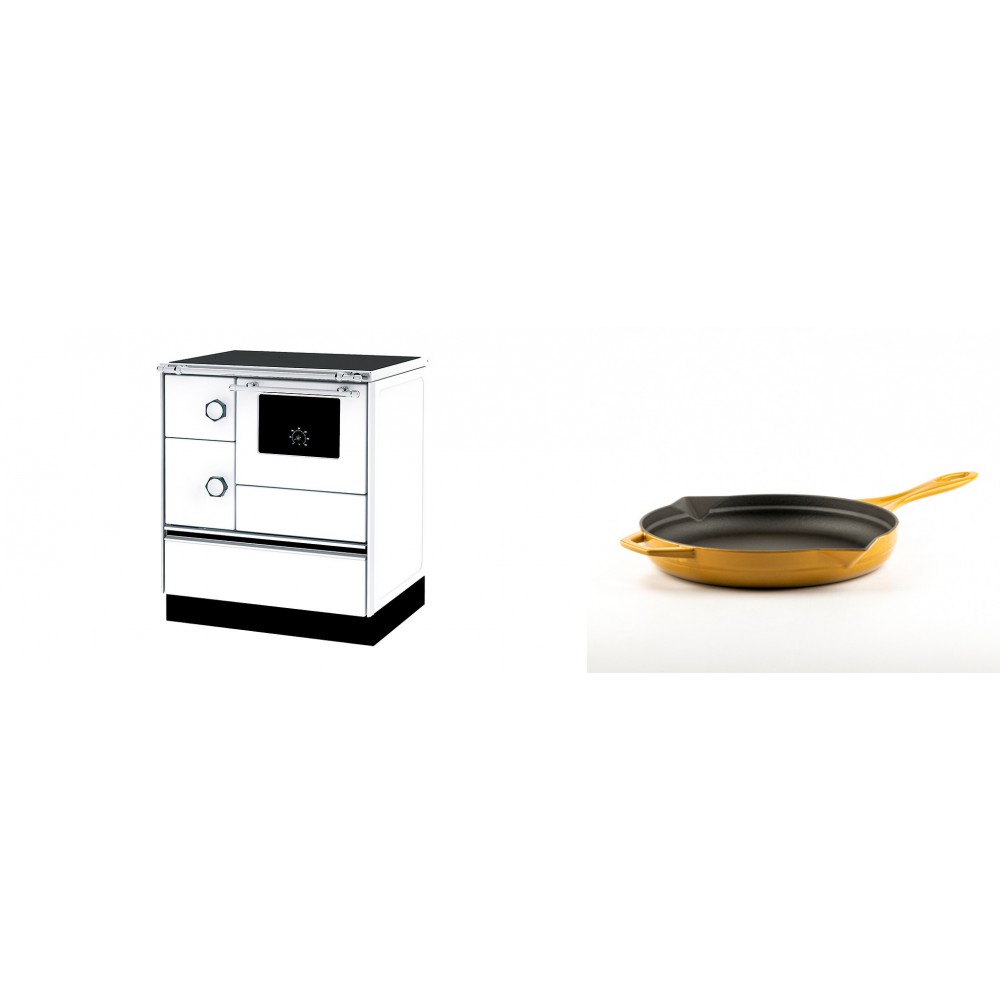 Set Küchenofen Alfa Plam Alfa 70 ET, 12.7kW + Emaillierte Gusseisenpfanne Solagio, Dijon, Ф24cm