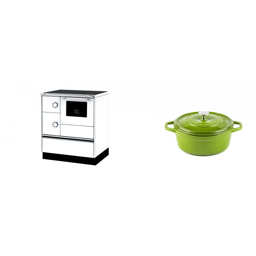 Set Küchenofen Alfa Plam Alfa 70 ET, 12.7kW + Gusseisen Topf Tiefer Solagio, Bamboo, Ф20