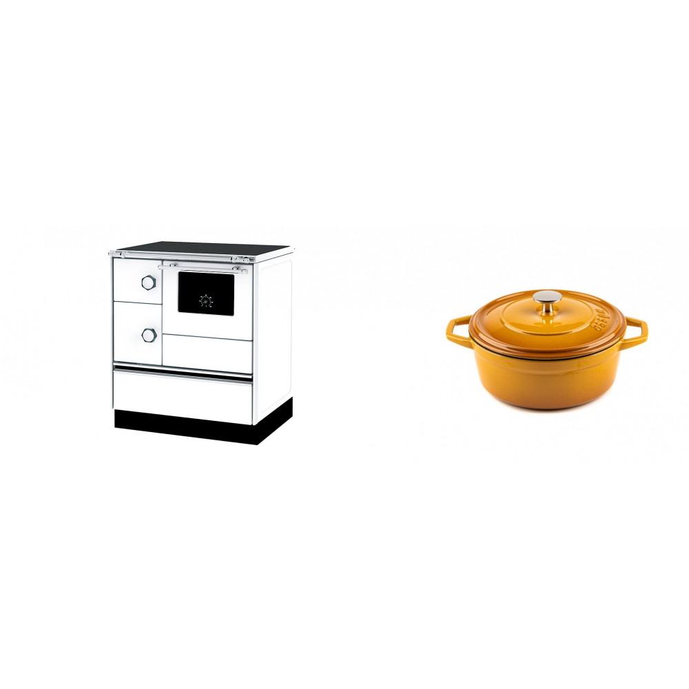 Set Küchenofen Alfa Plam Alfa 70 ET, 12.7kW + Gusseisen Topf Tiefer Solagio, Dijon, Ф20