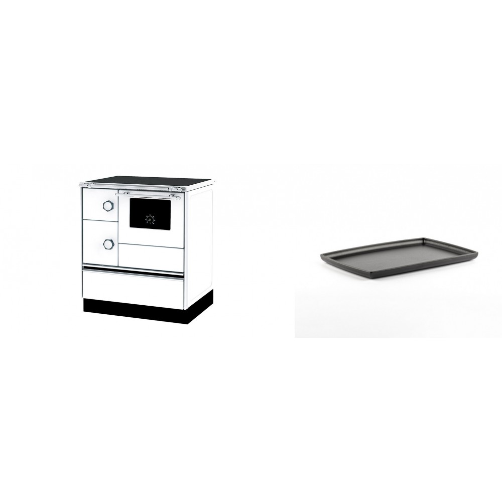 Set Küchenofen Alfa Plam Alfa 70 ET, 12.7kW + Rechteckige Servierplatte aus Gusseisen Solagio, 21x31cm