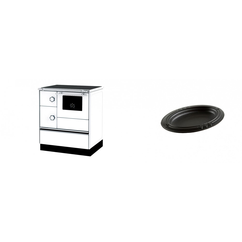 Set Küchenofen Alfa Plam Alfa 70 ET, 12.7kW + Gusseiserne auflaufform Solagio oval, 25x33cm | Kaminofen - Holzofen mit Backfach | Kaminofen |