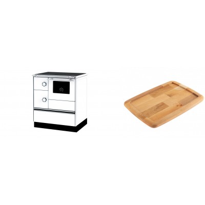 Set Küchenofen Alfa Plam Alfa 70 ET, 12.7kW + Holz untersetzer für gusseisenplatte Solagio HSST2131 - Kaminofen - Holzofen mit Backfach