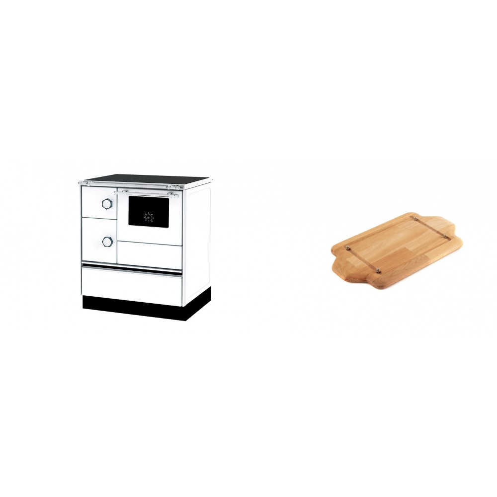 Set Küchenofen Alfa Plam Alfa 70 ET, 12.7kW + Holz untersetzer für mini-gusseisenplatte Solagio HSDDHP1522 | Kaminofen - Holzofen mit Backfach | Kaminofen |