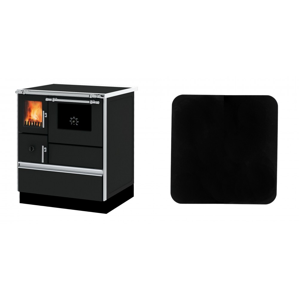 Set Küchenofen Alfa Plam Dominant 70, 6.3kW + Funkenschutzplatte Stahl 2mm, Größe 98x98cm