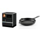 Set Küchenofen Alfa Plam Dominant 70, 6.3kW + Emaillierte grillpfanne Gusseisen Solagio, Black Onyx, Ф28cm | Kaminofen - Holzofen mit Backfach | Kaminofen |