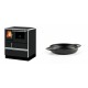 Set Küchenofen Alfa Plam Dominant 70, 6.3kW + Emaillierte gusseisenpfanne mit zwei Griffen Solagio, Black Onyx, Ф16cm | Kaminofen - Holzofen mit Backfach | Kaminofen |