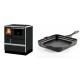 Set Küchenofen Alfa Plam Dominant 70, 6.3kW + Emaillierte Gusseisenpfanne Solagio, Black Onyx, 28x28cm | Kaminofen - Holzofen mit Backfach | Kaminofen |