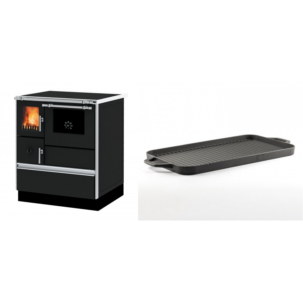 Set Küchenofen Alfa Plam Dominant 70, 6.3kW + Große Grillplatte aus Gusseisen Solagio, 25x44cm