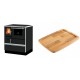 Set Küchenofen Alfa Plam Dominant 70, 6.3kW + Holz untersetzer für gusseisenplatte Solagio HSST2131 | Kaminofen - Holzofen mit Backfach | Kaminofen |