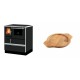 Set Küchenofen Alfa Plam Dominant 70, 6.3kW + Holz untersetzer für gusseisenschüssel Solagio HSYKTV22 | Kaminofen - Holzofen mit Backfach | Kaminofen |
