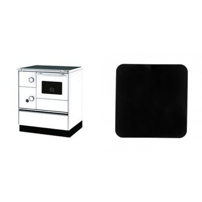 Set Küchenofen Alfa Plam Alfa 70 Favorit, 6kW + Funkenschutzplatte Stahl 2mm, Größe 98x98cm - Kaminofen - Holzofen mit Backfach