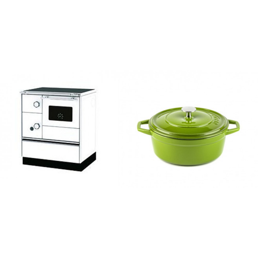 Set Küchenofen Alfa Plam Alfa 70 Favorit, 6kW + Gusseisen Topf Tiefer Solagio, Bamboo, Ф20