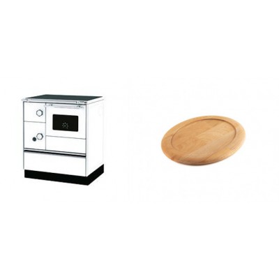 Set Küchenofen Alfa Plam Alfa 70 Favorit, 6kW + Holz untersetzer für ovale gusseisenpfanne Solagio HSFT1825 - Kaminofen - Holzofen mit Backfach