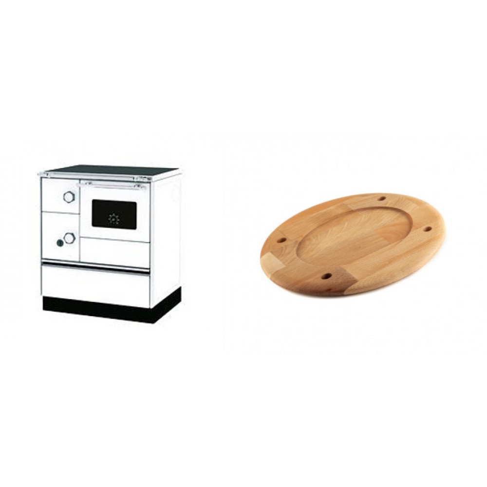 Set Küchenofen Alfa Plam Alfa 70 Favorit, 6kW + Holz untersetzer für ovale platte Solagio HSOISK2533, 25x33cm
