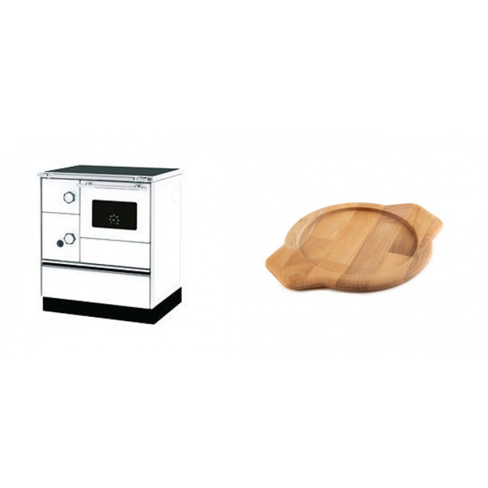 Set Küchenofen Alfa Plam Alfa 70 Favorit, 6kW + Holz untersetzer für gusseisenschüssel Solagio HSYKTV22