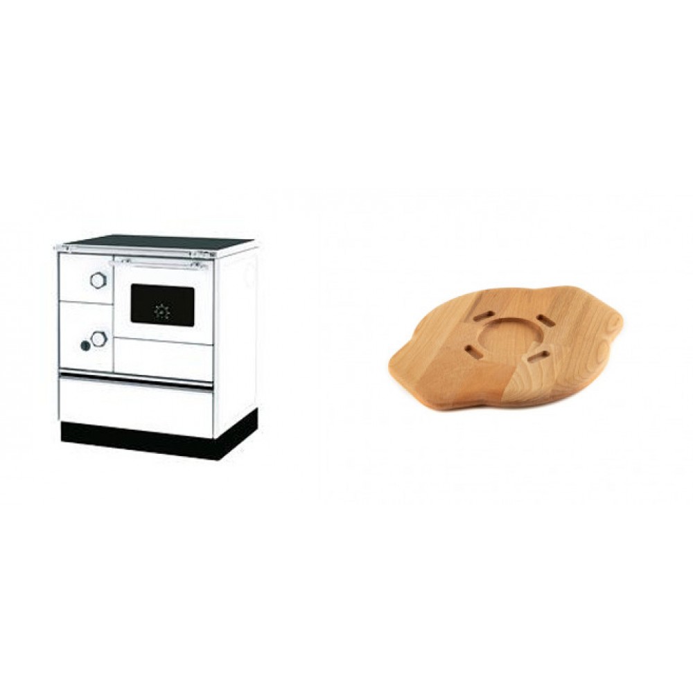 Set Küchenofen Alfa Plam Alfa 70 Favorit, 6kW + Holz untersetzer für gusseisenplatte Solagio HSYSAK20 | Kaminofen - Holzofen mit Backfach | Kaminofen |