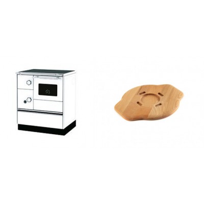 Set Küchenofen Alfa Plam Alfa 70 Favorit, 6kW + Holz untersetzer für gusseisenplatte Solagio HSYSAK20 - Kaminofen - Holzofen mit Backfach