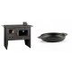 Set Küchenofen / Küchenhexe Prity mit Backofen und Kochplatte, Modell Prity 2P41, Leistung 15.2kW + Emaillierte gusseisenpfanne mit zwei Griffen Solagio, Black Onyx, Ф19cm | Kaminofen - Holzofen mit Backfach | Kaminofen |