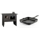 Set Küchenofen / Küchenhexe Prity mit Backofen und Kochplatte, Modell Prity 2P41, Leistung 15.2kW + Emaillierte Gusseisenpfanne Solagio, Black Onyx, 28x28cm | Kaminofen - Holzofen mit Backfach | Kaminofen |