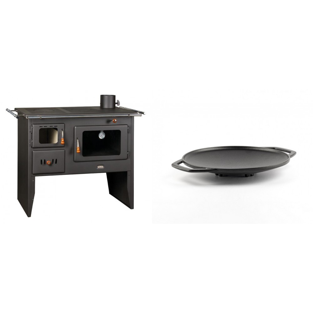 Set Küchenofen / Küchenhexe Prity mit Backofen und Kochplatte, Modell Prity 2P41, Leistung 15.2kW + Backplatte aus Gusseisen Solagio, Ф28cm