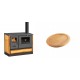 Set Küchenofen mit Backofen und Kochplatte Balkan Energy, Modell 4020 Cappuccino, Obere Platte aus Gusseisen, Leistung 7.9kW + Holz untersetzer für ovale gusseisenpfanne Solagio HSFT1825 | Kaminofen - Holzofen mit Backfach | Kaminofen |