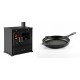 Set Küchenofen / Küchenhexe Prometey Perfect Eco, 7kW + Emaillierte grillpfanne Gusseisen Solagio, Black Onyx, Ф24cm | Kaminofen - Holzofen mit Backfach | Kaminofen |