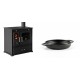 Set Küchenofen / Küchenhexe Prometey Perfect Eco, 7kW + Emaillierte gusseisenpfanne mit zwei Griffen Solagio, Black Onyx, Ф16cm | Kaminofen - Holzofen mit Backfach | Kaminofen |