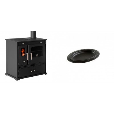 Set Küchenofen / Küchenhexe Prometey Perfect Eco, 7kW + Gusseiserne auflaufform Solagio oval, 17x28cm - Prometey