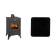 Set Kaminofen, Holzofen Prity, Modell K1 R, Leistung 9.5 kW, Füße + Funkenschutzplatte Stahl 2mm, Größe 98x98cm | Holzofen | Kaminofen |
