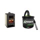 Set Kaminofen, Holzofen Wasserführend mit Backfach Prity, Modell FG W15, Leistung 19.8kW + Elektrischer Aschesauger Ribimex, Modell Cenetì, Fassungsvermögen 15 L | Kaminofen Prity | Prity |