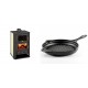 Set Kaminofen, Holzofen Wasserführend mit Backfach Prity, Modell FG W15, Leistung 19.8kW + Emaillierte grillpfanne Gusseisen Solagio, Black Onyx, Ф28cm | Wasserführender Kaminofen | Kaminofen |