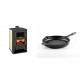 Set Kaminofen, Holzofen Wasserführend mit Backfach Prity, Modell FG W15, Leistung 19.8kW + Emaillierte grillpfanne Gusseisen Solagio, Black Onyx, Ф24cm | Wasserführender Kaminofen | Kaminofen |