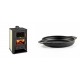 Set Kaminofen, Holzofen Wasserführend mit Backfach Prity, Modell FG W15, Leistung 19.8kW + Emaillierte gusseisenpfanne mit zwei Griffen Solagio, Black Onyx, Ф22cm | Wasserführender Kaminofen | Kaminofen |