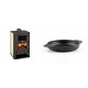 Set Kaminofen, Holzofen Wasserführend mit Backfach Prity, Modell FG W15, Leistung 19.8kW + Emaillierte gusseisenpfanne mit zwei Griffen Solagio, Black Onyx, Ф19cm | Wasserführender Kaminofen | Kaminofen |