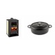 Set Kaminofen, Holzofen Wasserführend mit Backfach Prity, Modell FG W15, Leistung 19.8kW + Gusseisen Topf Flach Solagio, Black Onyx, Ф26 | Wasserführender Kaminofen | Kaminofen |