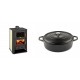 Set Kaminofen, Holzofen Wasserführend mit Backfach Prity, Modell FG W15, Leistung 19.8kW + Gusseisen Topf Flach Solagio, Black Onyx, Ф28 | Wasserführender Kaminofen | Kaminofen |