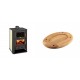 Set Kaminofen, Holzofen Wasserführend mit Backfach Prity, Modell FG W15, Leistung 19.8kW + Holz untersetzer für ovale platte Solagio HSOISK2533, 25x33cm | Wasserführender Kaminofen | Kaminofen |