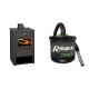Set Kaminofen, Holzofen Prity, Modell K 12, Leistung 10.4kW + Elektrischer Aschesauger Ribimex, Modell Cenetì, Fassungsvermögen 15 L | Holzofen | Kaminofen |