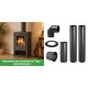 Set Kaminofen, Holzofen Balkan Energy, Modell Talon, Leistung 7kW + Schornstein Bausatz PARKANEX, Stahl Ø150, Dicke 2mm | Holzofen | Kaminofen |