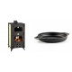 Set Kaminofen, Holzofen Wasserführend mit Backfach Prity, Modell FG W18 R, Leistung 23.4 kW + Emaillierte gusseisenpfanne mit zwei Griffen Solagio, Black Onyx, Ф22cm | Wasserführender Kaminofen | Kaminofen |