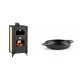 Set Kaminofen, Holzofen Wasserführend mit Backfach Prity, Modell FG W18 R, Leistung 23.4 kW + Emaillierte gusseisenpfanne mit zwei Griffen Solagio, Black Onyx, Ф16cm | Wasserführender Kaminofen | Kaminofen |