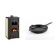 Set Kaminofen, Holzofen Wasserführend Prity mit Backfach, Modell FG W20, Leistung 23.8kW + Emaillierte grillpfanne Gusseisen Solagio, Black Onyx, Ф24cm | Wasserführender Kaminofen | Kaminofen |