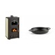 Set Kaminofen, Holzofen Wasserführend Prity mit Backfach, Modell FG W20, Leistung 23.8kW + Emaillierte gusseisenpfanne mit zwei Griffen Solagio, Black Onyx, Ф16cm | Wasserführender Kaminofen | Kaminofen |
