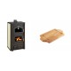 Set Kaminofen, Holzofen Wasserführend Prity mit Backfach, Modell FG W20, Leistung 23.8kW + Holz untersetzer für mini-gusseisenplatte Solagio HSDDHP1522 | Wasserführender Kaminofen | Kaminofen |