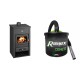 Set Kaminofen, Holzofen Wasserführend Prity, Modell K2 CP W10, Obere Platte aus Gusseisen, Leistung 13.3kW + Elektrischer Aschesauger Ribimex, Modell Cenetì, Fassungsvermögen 15 L | Kaminofen Prity | Prity |